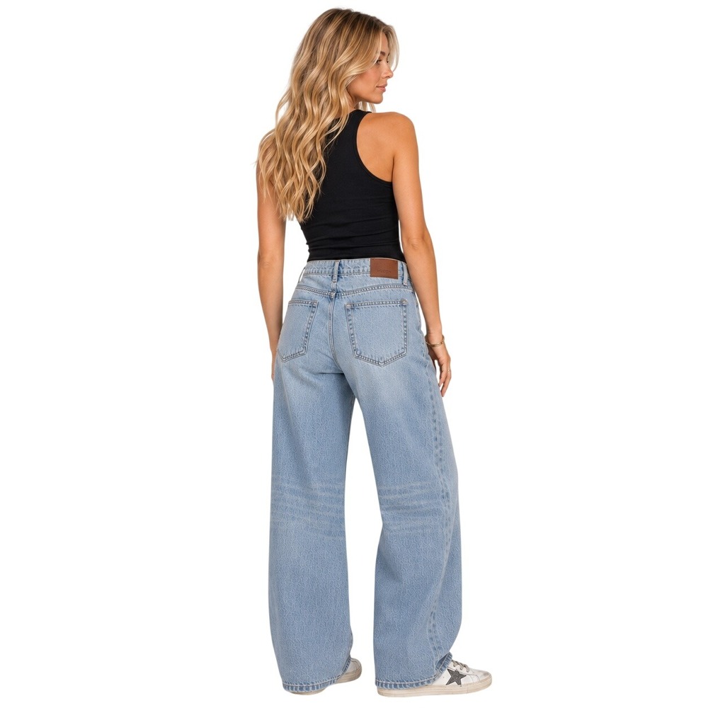 Hidden Jeans Alyx Baggy Jean Light Wash High Rise Wide Leg Denim 27 NEW - Picture 2 of 13